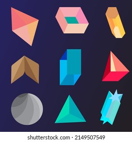 simple solid vector 3d art,symbols,templates for other arts,simple colour mixing 3d patterns,math geometric patterns