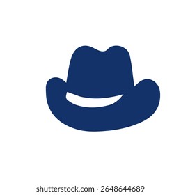 Simple, solid-color, stylized cowboy hat
