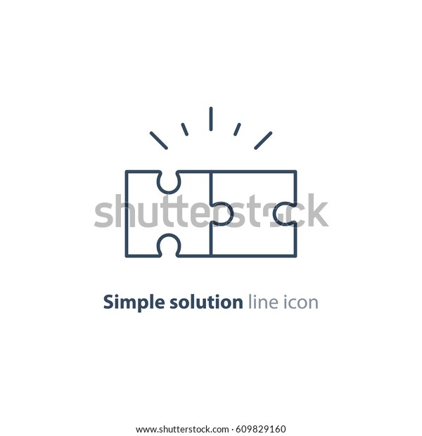 Simple Solutions Concept Compatibility Line Icon のベクター画像素材 ロイヤリティフリー