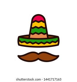 simple sombrero icon Vector Template Flat Design