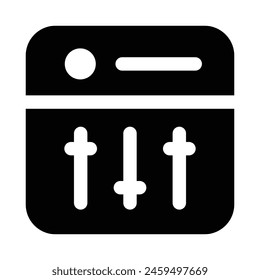 Simple Sound Mixer solid icon. The icon can be used for websites, print templates, presentation templates, illustrations, etc