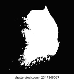 Simple South Korea Map Isolated on Black Background, can be used for business designs, presentation designs or any suitable designs.
