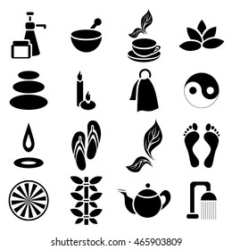 Simple spa icons set. Universal spa icons to use for web and mobile UI, set of basic spa elements vector illustration