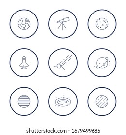Simple of space icon set designs for website and mobile app icons