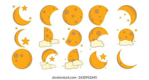 Simple Space Moon Illustration Collection