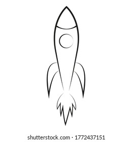 Simple space rocket line art