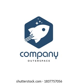 Simple Space Rocket Logo Design