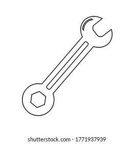 Simple spanner isolated on white background. Vector icon for apps and websites