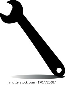 Simple spanner isolated on white background.