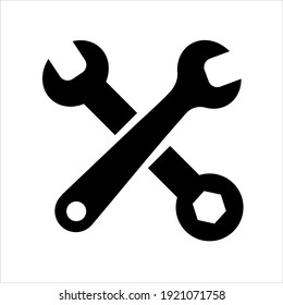 Simple spanners isolated on white background Icon for apps and websites