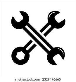 Simple spanners isolated on white background Icon for apps and websites