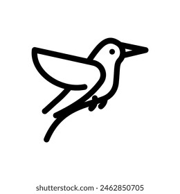 simple sparrow small bird line icon logo vector design, modern logo pictogram design of sparrow or finch bird