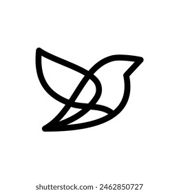 Simple Sparrow klein Bird Line Icon Logo Vektorgrafik Design, modernes Logo Piktogramm Design von Sperling oder Finkenvogel