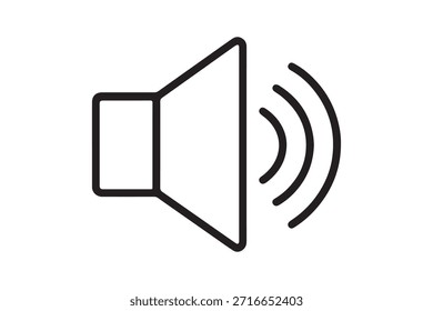 Simple speaker icon with sound waves minimalist design element