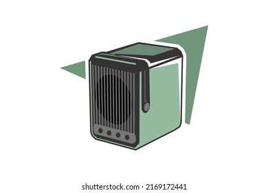 altavoz simple aislado en fondo blanco. Aislamiento de la música de audio. Ilustración vectorial de la música del altavoz. 