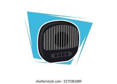 altavoz simple aislado en fondo blanco. Aislamiento de la música de audio. Ilustración vectorial de la música del altavoz. 