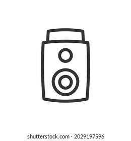 Simple speaker line icon. Premium symbol in stroke style. Design of speaker icon. Vector illustration.