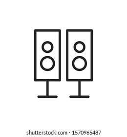 Simple speaker line icon. Stroke pictogram. Vector illustration isolated on a white background. Premium quality symbol. Vector sign for mobile app and web sites.