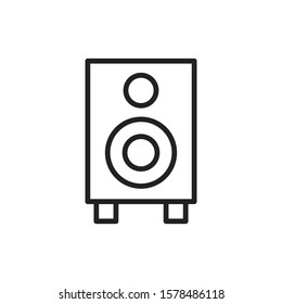 Simple speaker line icon. Stroke pictogram. Vector illustration isolated on a white background. Premium quality symbol. Vector sign for mobile app and web sites.