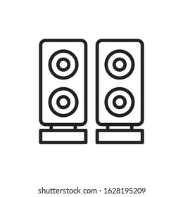 Simple speaker line icon. Stroke pictogram. Vector illustration isolated on a white background. Premium quality symbol. Vector sign for mobile app and web sites.
