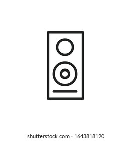 Simple speaker line icon. Stroke pictogram. Vector illustration isolated on a white background. Premium quality symbol. Vector sign for mobile app and web sites.