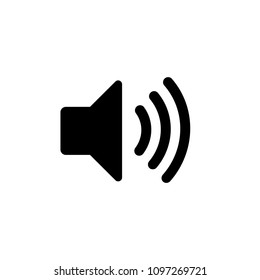 Simple speaker volume icon with sound waves, vector illustration
