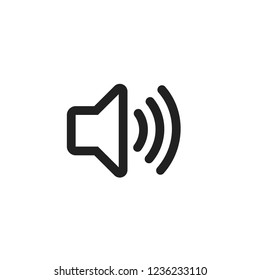 Simple speaker volume icon with sound waves, vector illustration