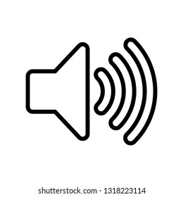 Simple speaker volume icons line with sound waves, logo isolated on white background