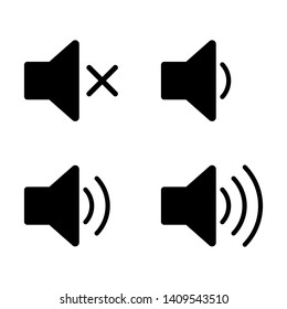 Simple speaker volume icons with sound waves. Vector illustration. Flat design for business financial marketing banking advertising web concept cartoon illustration. 