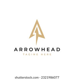 Simple Spear Arrowhead Logo Design Vector