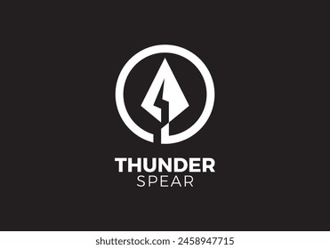 simple spear with lightning logo. arrowhead modern style symbol icon design