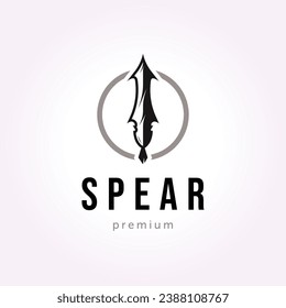 simple spear logo icon, vintage design of sword with two blades retro vector illustration