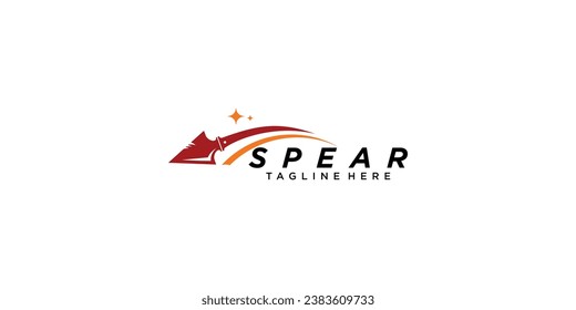 Simple spear logo template design premium vector