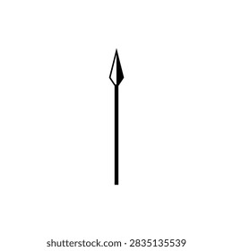 Simple spear weapon vector icon black flat glyph
