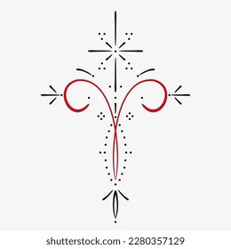 Simple Special Black And Red Tattoo Vector Logo Artwork