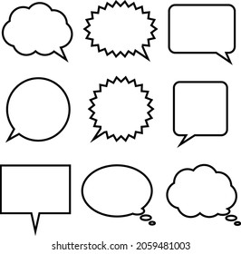 Einfache Sprachballon-Vektorgrafik-Set