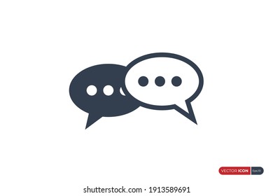 Simple Speech Bubble Chat Talk Icon isolated on White Background. Flat Vector Web Icon Design Template Element.