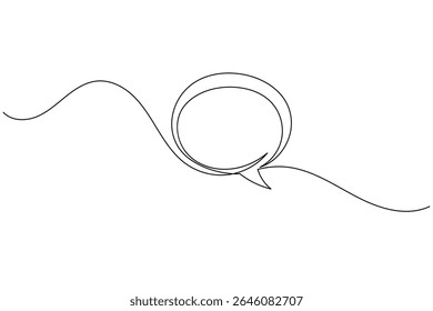 Simple speech bubble continuous one line drawing style for communication and messaging concept