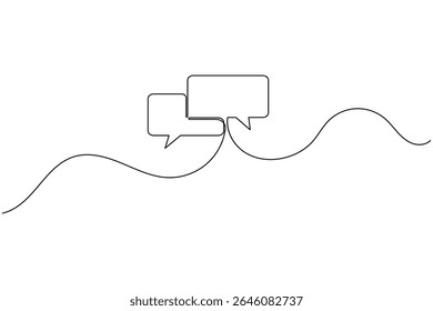 Simple speech bubble continuous one line drawing style for communication and messaging concept