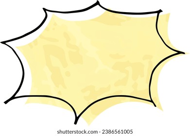 A simple speech bubble. Handwritten materials. Cute design.