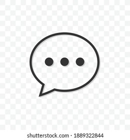Simple speech bubble icon vector illustration on transparent background.
