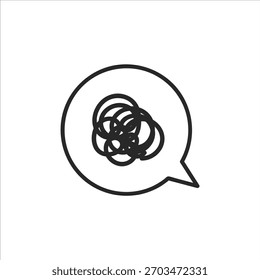 Ilustración simple del icono de la burbuja del discurso Frustración, preocupaciones