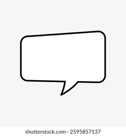 Simple speech bubble outline on a plain background. Minimalist design, speech bubble for text, conversation, or dialogue. Ideal for communication themes. Doodle illustration vector.