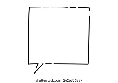 Simple speech bubble with a square gap (tail left)