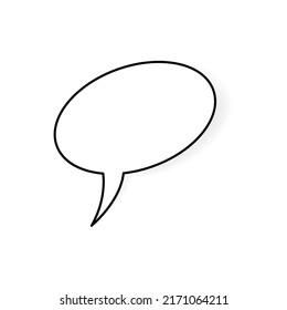 Simple speech bubble or bubble talk black icon. Trendy flat isolated symbol. Used for illustration, outline, logo, ui, pictogram, mobile, app, emblem, design, web, dev, site, ui, ux. Vector EPS 10.