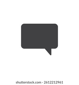 A simple speech bubble vector icon. filled flat sign for mobile concept and web design. Chat bubble glyph icon. Messaging, conversation symbol, logo illustration. Vector graphics
