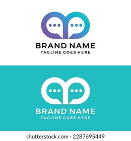 Simple speech bubbles and chat symbol logo icon vector