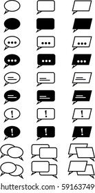 Simple Speech Bubbles Icon Set