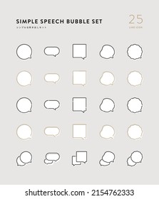 Simple Speech Bubbles Set, Round, Black and Gold Elements on Gray Background