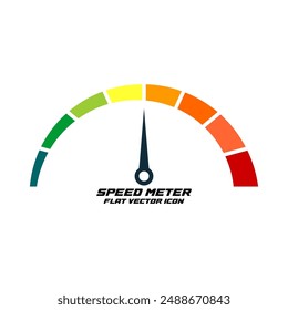 Diseño de Ilustración vectorial plana simple del medidor de velocidad. Símbolo del medidor de velocidad y arte del Clip